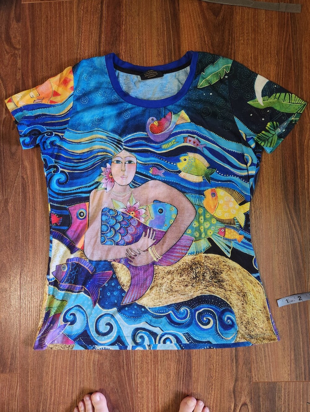 Lightweight Multicoloured Graphic Boho Maximalist Short Sleeve T Shirt LARGE